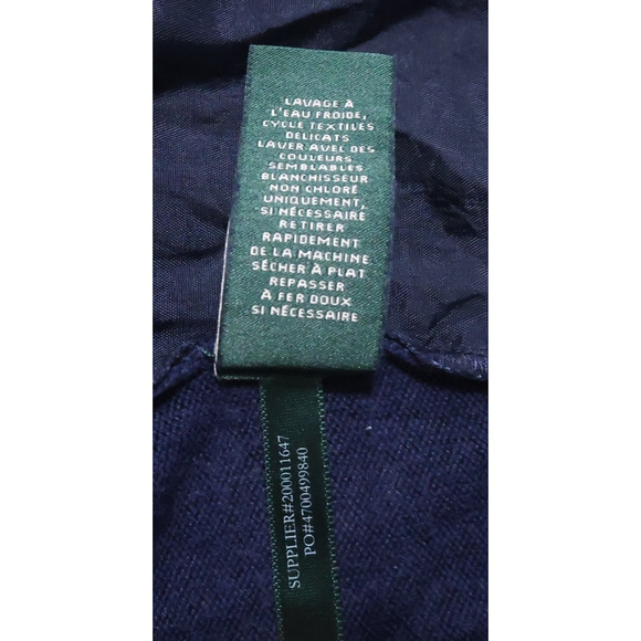 Lauren Ralph Lauren Women's Navy Knit Back Patten Front Sz L Shift Elegant Dress - Picture 8 of 9